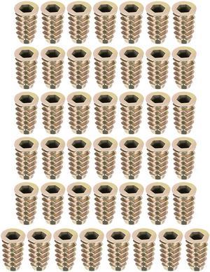 Threaded Insert Nuts Zinc Alloy Hex Socket M6 Internal Threads 19mm Length 50pcs