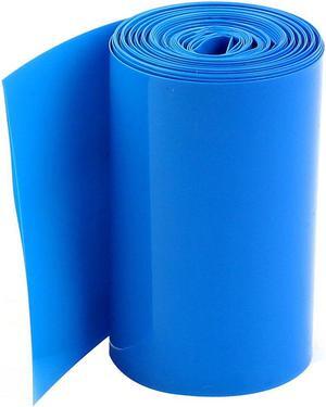 5Meters 70mm Width PVC Heat Shrink Wrap Tube Blue for 4 x 18650 Battery Pack