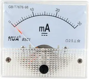Unique Bargains Unique Bargains Class 2.5 Accuracy DC 0-30mA Clear Face Analog Panel Meter Ammeter