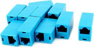 10Pcs RJ45 8P8C F/F Network Cable Connector Adapter Extender Coupler Blue