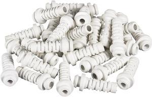 30pcs 4mm Inner Dia PVC Strain Relief Cord Boot Protector Power Tool Hose White