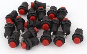 AC 250V/1.5A 125V/3A Cap SPST Latching Round Push Button Switch 20 Pcs Red AC 250V/1.5A 125V/3A Cap SPST Latching Round Push Button Switch 20 Pcs Red