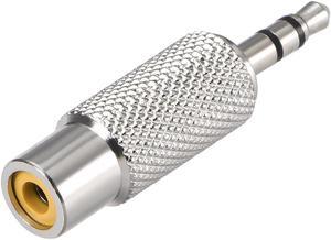 3.5mm Male to RCA Female Connector Stereo Audio Video Adapter Coupler Converter Zinc Alloy