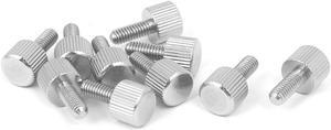 Computer PC Case Stainless Steel Flat Head Knurled Thumb Screw M4 x 10mm 10pcs
