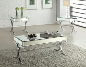 Yuri - Coffee Table Mirrored Top & Chrome