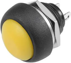 1Pcs,12mm Yellow Momentary Push Button Switch Round Flat Button SPST NO