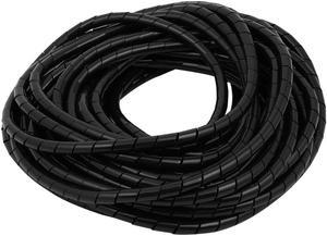 10M Length 8mm Dia Flexible Cable Wire Wrap Spiral Tube Cord Management Black