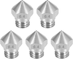 0.4mm 3D Printer Nozzle, Fit for MK10, for 1.75mm Filament Stainless Steel 5pcs