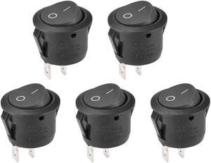 Boat Rocker Switch Round Toggle Switch for Boat Car Marine 2pins ON/OFF AC250V/6A 125V/10A 5pcs