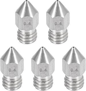 0.4mm 3D Printer Nozzle, Fit for MK8, for 1.75mm Filament Stainless Steel 5pcs