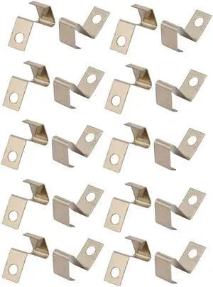 20Pcs Silver Tone Metal SMT Mounted AAA Battery Positive Negative Contact Plate
