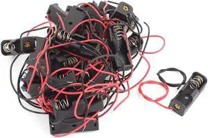 22 Pcs Black Plastic Shell 2-Wire Leads Batteries Holder Case Box for 12V 23A Battery