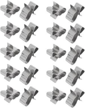 Solar Photovoltaic Parts Stainless Steel Cable Clip Clamp Silver Tone 20pcs