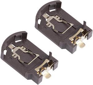 2 Pcs CR2032 Horizontal Coin Button Battery Holder Brown Container Case