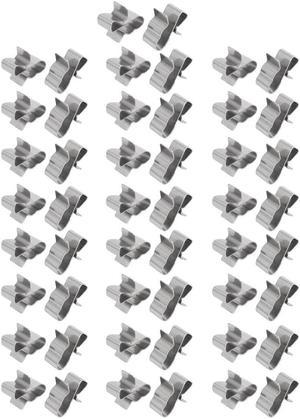 Solar Photovoltaic Parts Stainless Steel Cable Clip Clamp Silver Tone 50pcs