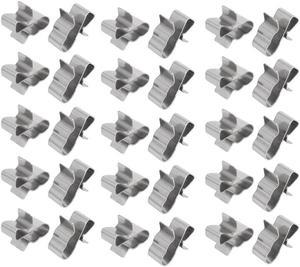 Solar Photovoltaic Parts Stainless Steel Cable Clip Clamp Silver Tone 30pcs