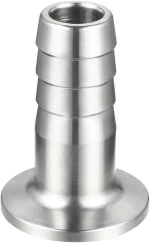 304 Stainless Steel KF16 Flange to 16mm Rubber Hose Barb Adapter for Vacuum Degassing Chambers Ovens