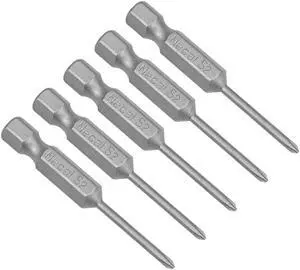 5Pcs 1/4-Inch Hex Shank 50mm Length Phillips 2PH0 Magnetic Screw Driver S2 Screwdriver Bits