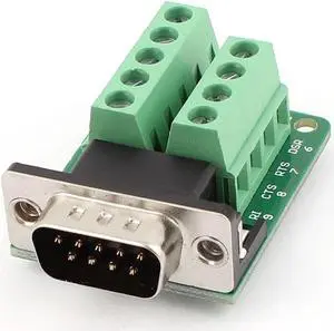 Unique Bargains DB9 D-SUB 9 Pin Male Adapter RS232 to Terminal Breakout Board Signal Module