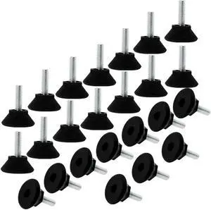 M6 x 17 x 24mm Adjustable Leveling Feet Floor Protector for Desk Sofa Leg 24pcs