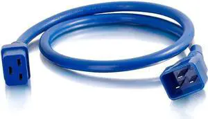 C2G 17726 12 AWG Power Cord - C20 to C19, Blue (4 Feet, 1.22 Meters)