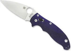 Spyderco Manix 2 Folder 3.38 in Plain Blue G-10 Handle