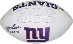 YA Tittle signed New York Giants Logo Football HOF 71