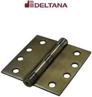 Deltana S44HDBB26D 4 x 4 in. Square Corner Ball Bearing Mortise Hinge, Antique Brass