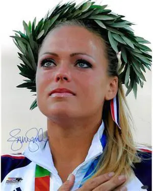 Athlon CTBL-018179 Jennie Finch Signed Olympic Team USA Photo with Crown - 2004 Olympic Ceremony - 16 x 20