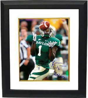 Kendall Wright signed Baylor Bears 8x10 Photo Custom Framed #1 Go Bears (green jersey catch)