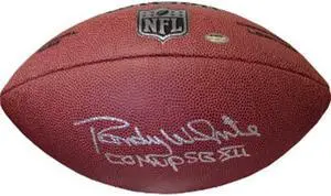 Randy White signed NFL Wilson Replica Composite Football CO-MVP SB XII  (silver logo) (Dallas Cowboys)