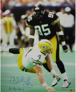 Athlon CTBL-014531 Greg Lloyd Signed Pittsburgh Steelers 16 x 20 Photo 5 x Pro Bowl