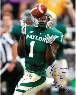 Kendall Wright signed Baylor Bears 8x10 Photo #1 Go Bears (green jersey catch)