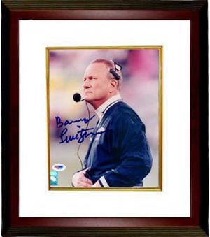 Barry Switzer signed Dallas Cowboys 8x10 Photo Custom Framed- PSA Hologram