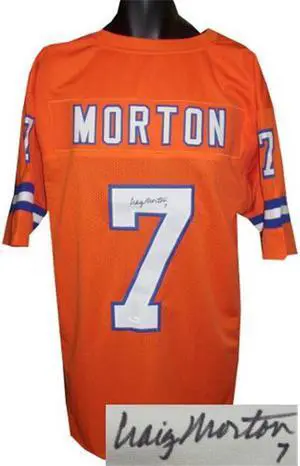 Craig Morton signed Orange TB Custom Stitched Pro Style Football Jersey XL #7- JSA Hologram