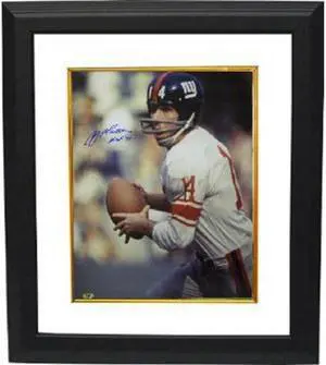 Y.A. Tittle signed New York Giants Color Passing Vertical 8X10 Photo HOF 71 Custom Framed