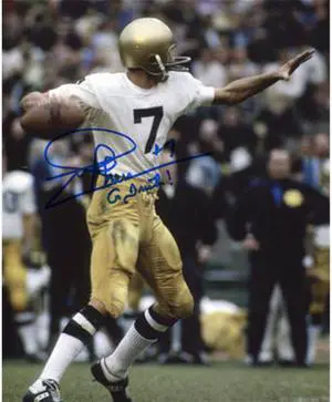 Joe Theismann signed Notre Dame Fighting Irish 8X10 Photo Go Irish (Leaf)