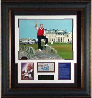 Athlon CTBL-010913 Jack Nicklaus Unsigned Farwell At St. Andrews Photo Leather Framed with British Pound Note - 16 x 20