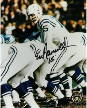 Earl Morrall signed Baltimore Colts 8X10 Photo #15 (under center)