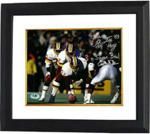 Athlon CTBL-BW17306 Jeff Bostic Signed Washington Redksins 8 x 10 Photo Custom Framed Dual No.53 HOGS & 3X SB Champs