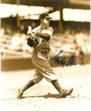 Goody Rosen signed Brooklyn Dodgers Vintage Sepia tone 8x10 Photo
