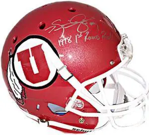 Kevin Dyson signed Utah Utes Red TB Full Size Schutt Replica Helmet #1 1998 1st Round Pick!