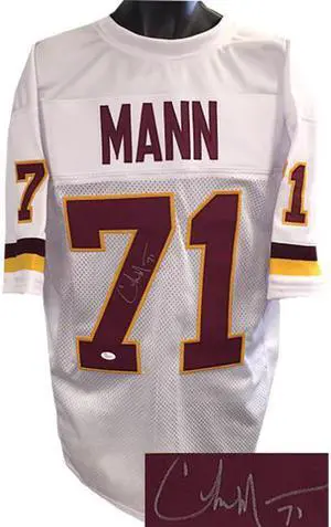 Charles Mann signed White TB Custom Stitched Pro Style Football Jersey XL #71- JSA Hologram