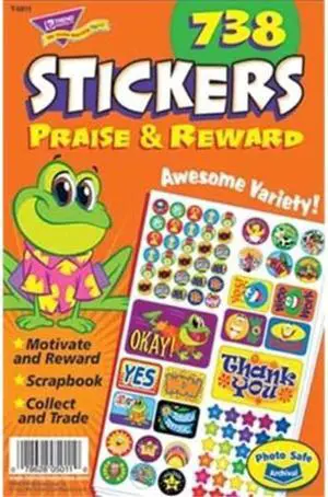 Trend Enterprises 5011 Sticker Assortment Pack Praise-Reward 738 Stickers Pad