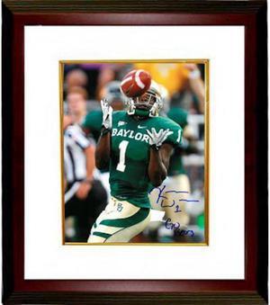 Kendall Wright signed Baylor Bears 8x10 Photo Custom Framed #1 Go Bears (green jersey catch)