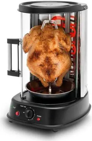 Nutrichef PKRTVG34 Vertical Rotisserie Oven with Rotating Kebob Cooker