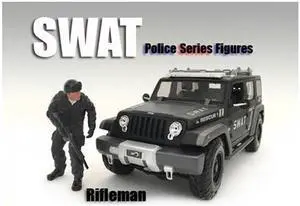 American Diorama 77420 1 by 18 Scale SWAT Team Rifleman Figure for Models American Diorama 77420 1 by 18 Scale SWAT Team Rifleman Figure for Models