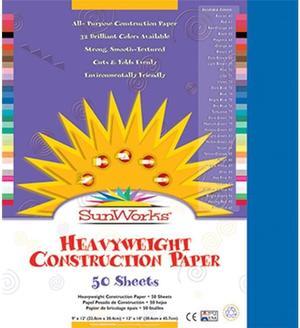 Sunworks Construction Paper, 58lb, 9 X 12, Bright Blue, 50/Pack 7503