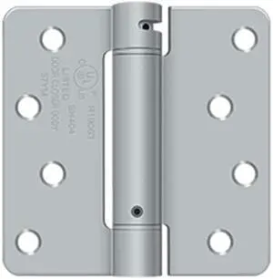 Deltana DSH4R426D 4 x 4 x 0.25 in. Spring Hinge, Brushed Chrome