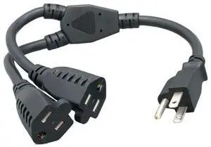 Cable Leader PW114-1414 14 in. Power Cord Splitter Cable 14 American Wire Gauge Cable Leader PW114-1414 14 in. Power Cord Splitter Cable 14 American Wire Gauge